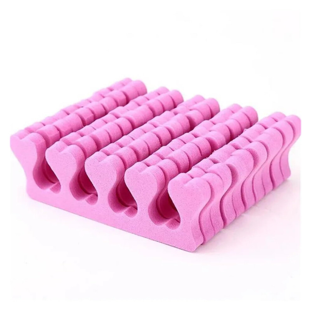 Pink Sponge Toe Separators 50pcs Soft Foam Pedicure Spacers for Nail Polish Application