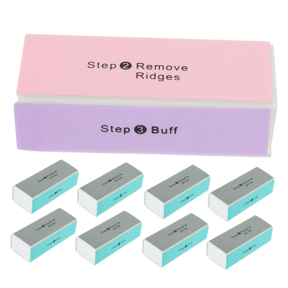 10pcs EVA Nail Buffing Block Set, 4Sided Professional Nail File for Natural and Artificial Nails