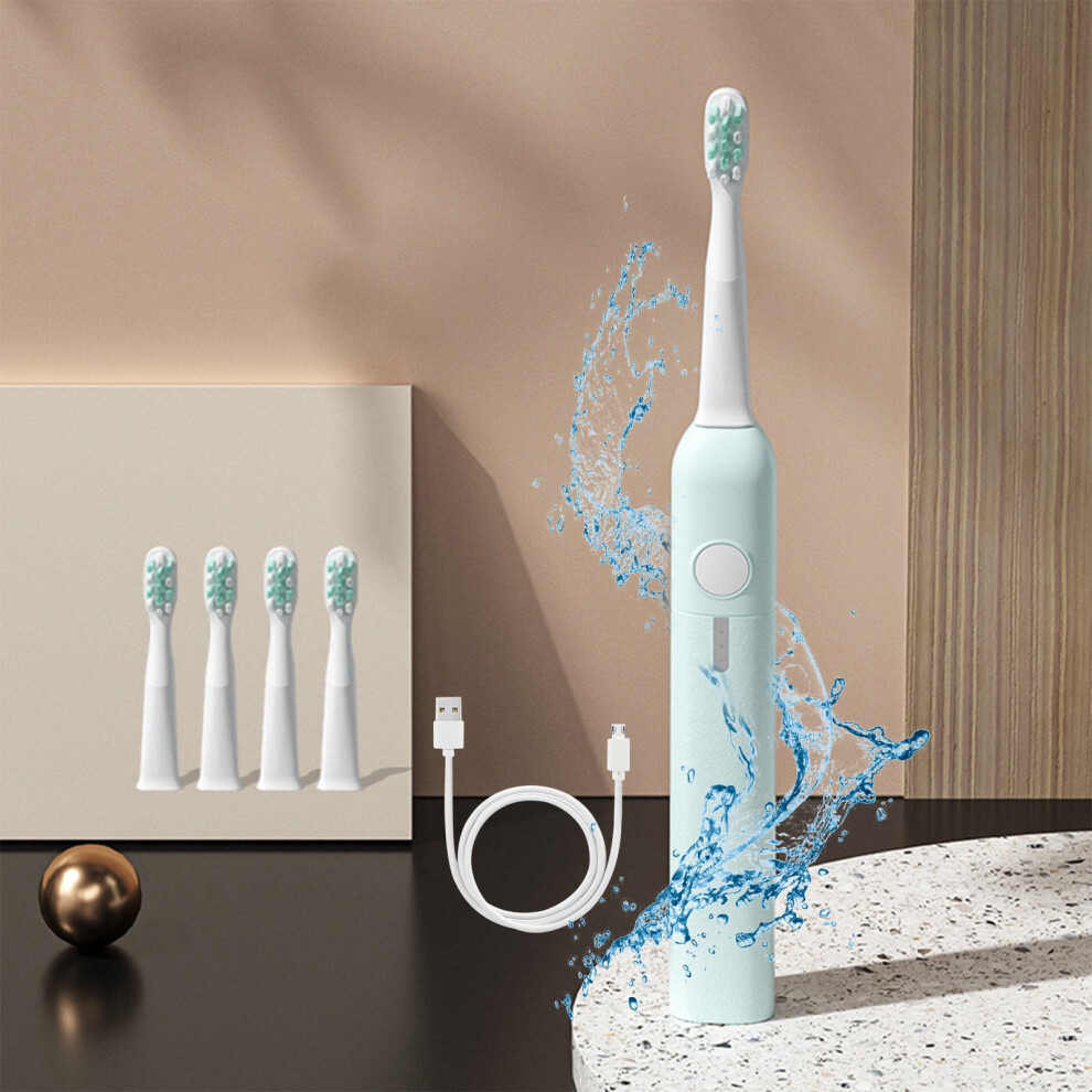 Kiplyki New Arrivals USB Charging Electric Toothbrush, Electric Toothbrush With 4 Brush Heads, Smart 3 Gear Electric Toothbrush IPX7