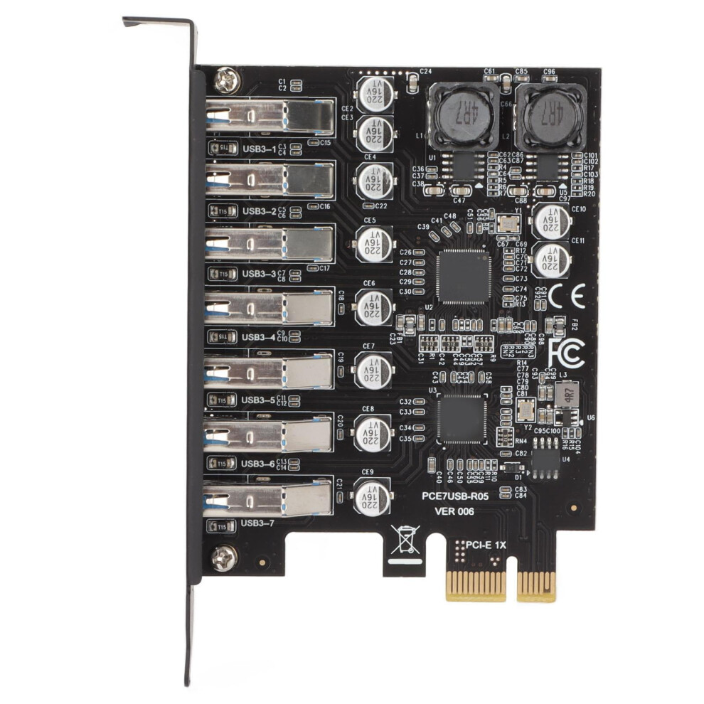 Dewin 7 Port Pcie Expansion Card,7 Ports Usb3.2 High Speed Transmission Stable Power Usb3.2 Front Expansion Card 9048212103981