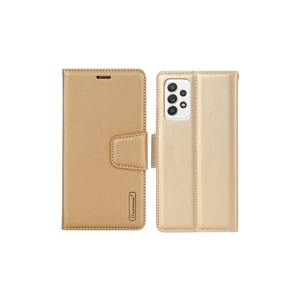 Compatible With Samsung Galaxy A52 - Stylish Hanman Wallet Case Gold 9048212104896