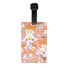 Cute Scorbunny Pokemon Luggage Tag For Suitcase Decorations Supplies Gift Women Men Boy Girl Steel Loop With Privacy Cover Id Label