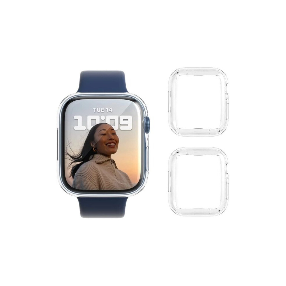2Pcs Compatible With Apple Watchwith Apple Watch Case Tpu Screen Protector Transparent Color 41Mm 9048212105114