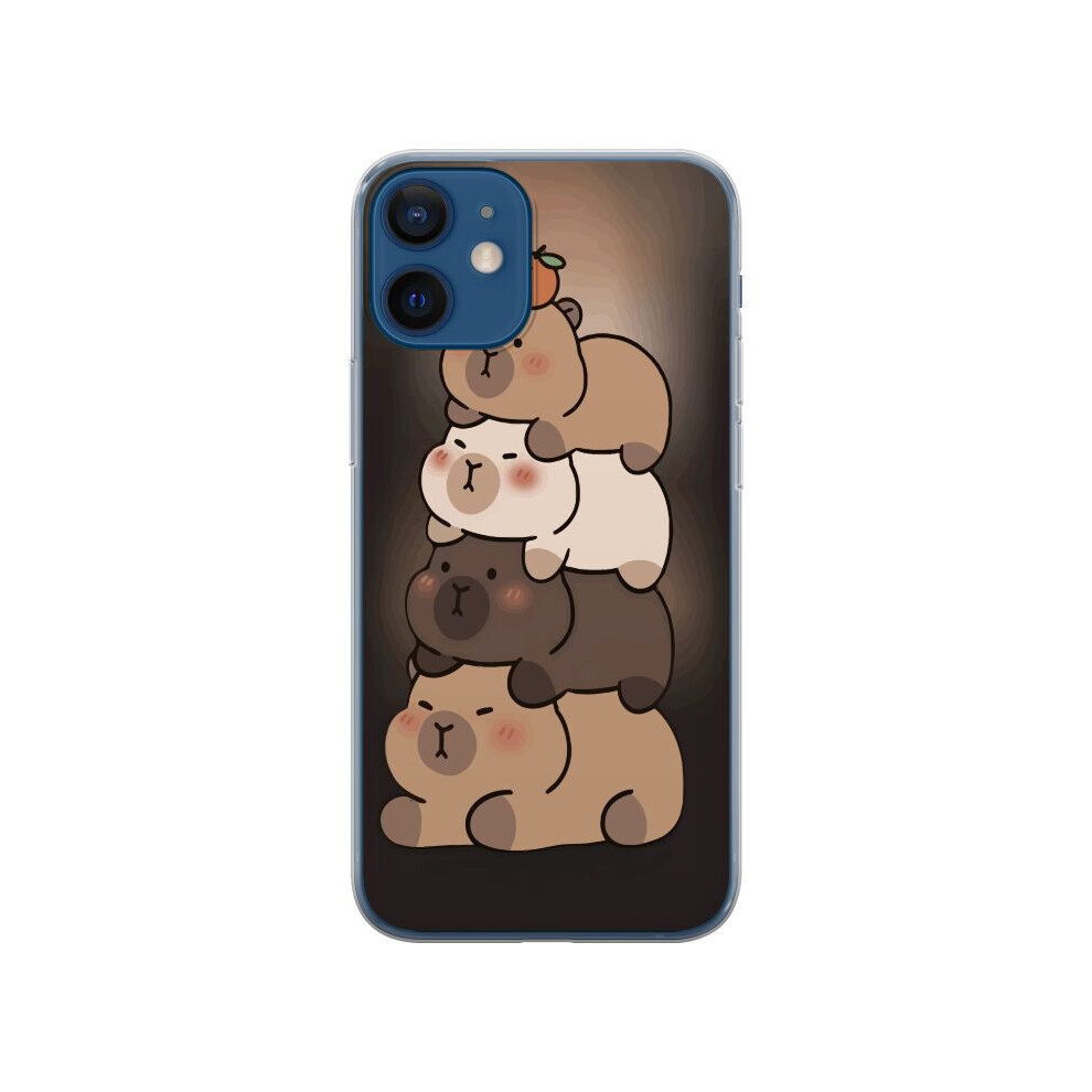 Compatible With Apple Compatible With Iphone 12 Transparent Shell Capybara Kawaii Cute Animal Figure 9048212105008