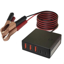 Multi-Port Car Battery Charger Adapter 12V 24V to 5V Type-C USB Converter Charging Adapter with Total 5 Ports