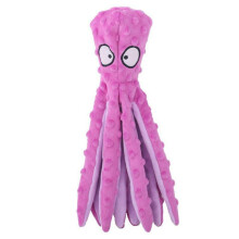 Brinquedo de pelúcia para cães Pet Puzzle Bite Squeak, com apito e formato de concha de polvo, rosa.