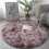KERISTY Circle Round Shaggy Rug Σαλόνι Υπνοδωμάτιο Μοκέτα Δαπέδου Χνουδωτό Αντιολισθητικό 1