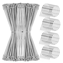 WSYW100 pezzi Fascette stringicavo in acciaio inossidabile resistenti, autobloccanti, 20"
