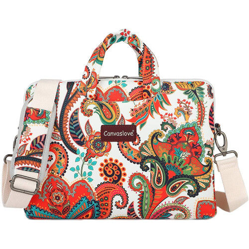 Bolsa de ombro leve e impermeável para laptop (14 a 15,6 polegadas, estampa paisley)