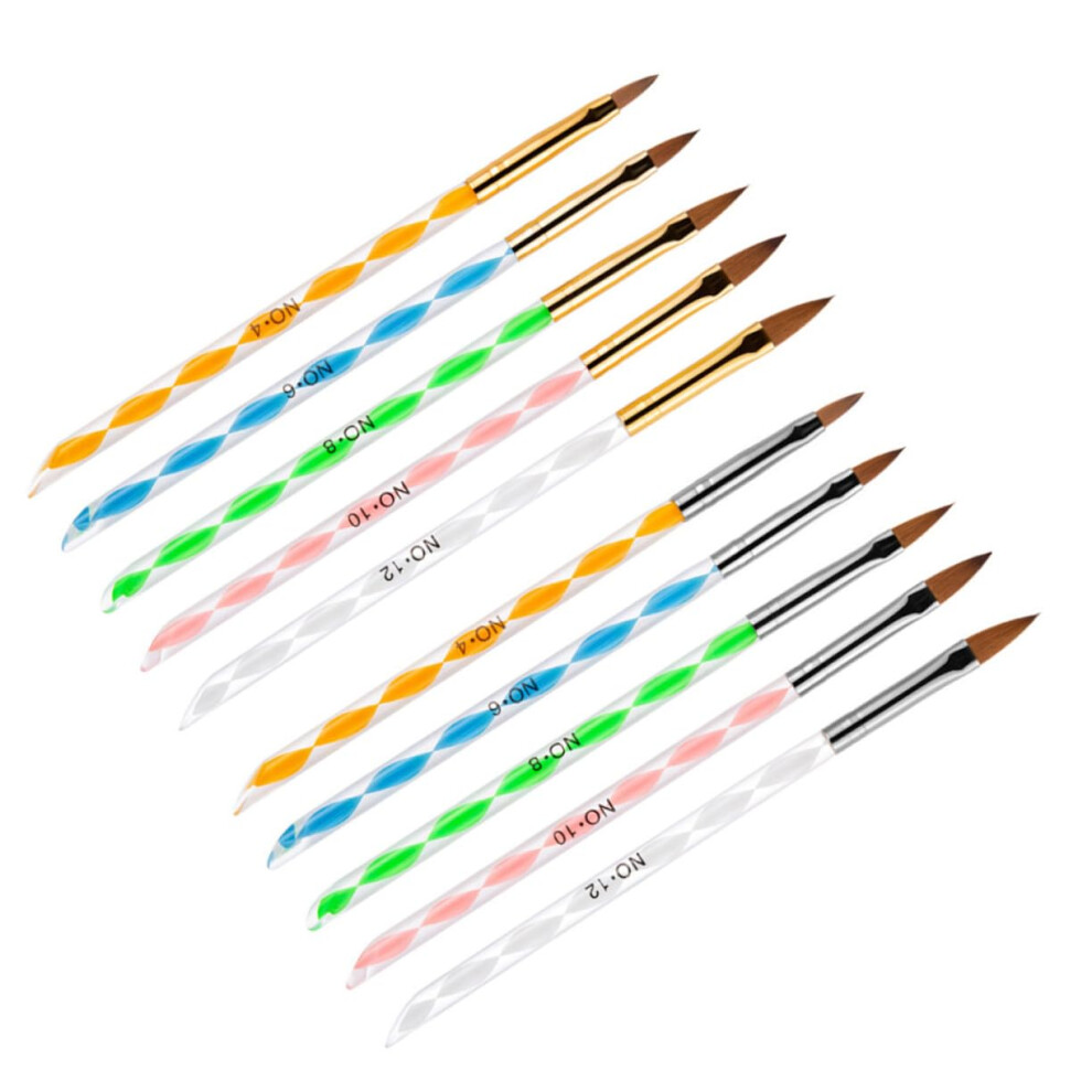 Nail Art Brush Set for Gel Polish with Precision Detailing, Crystal Carving Pens, 2 Sets