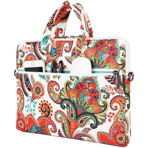 Bolsa de ombro leve e impermeável para laptop (14 a 15,6 polegadas, estampa paisley) 1
