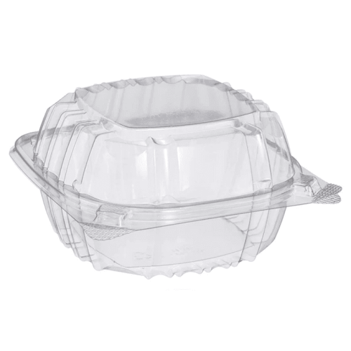 VeZee Μοντέλο # C57PST1|6"X5.8"X3" Πλαστικό Δοχείο με Αρθρωτό Καπάκι ClearSeal Χρήση για