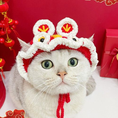 Xeyise Cat Πλεκτό Καπέλο Νέο Έτος Στυλ Κατοικίδιων Χαριτωμένα Αξεσουάρ Κινούμενα 2