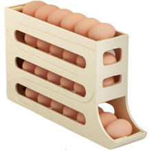 Eierhalter für den Kühlschrank, 4-stufiger automatischer Eierspender, platzsparende Ablage für 30 Eier, Grau