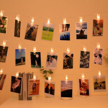 LED-fotoclips lichtslinger, compatibel met Ympuoqn, voor foto's, kaarten, wanddecoratie, kerst, terras, bruiloft, feestdecoratie.
