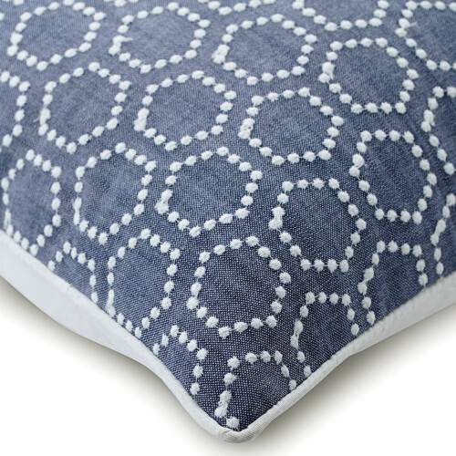 Μαξιλάρι Euro Sham, Μπλε 26x26 ίντσες (65x65εκ.), Λινά Ευρωπαϊκά Καλύμματα, Γεωμετρικό 1