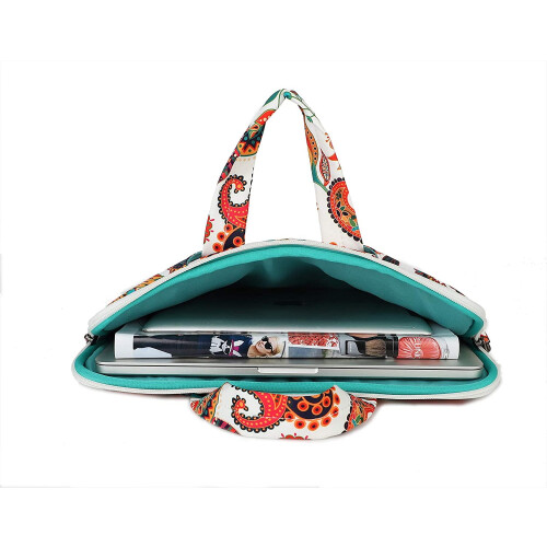 Bolsa de ombro leve e impermeável para laptop (14 a 15,6 polegadas, estampa paisley) 2