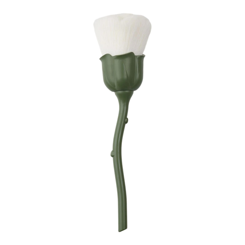 Rose Shaped Nail Dust Brush and Makeup Powder Brush, 2 in 1 Long Handle UltraSoft Nylon Bristles