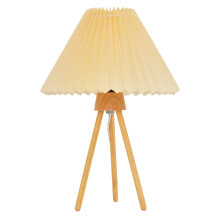Lampada da tavolo YOBOLK in offerta, dimmerabile, con paralume in tessuto di lino, base in legno massello, lampadina LED inclusa, ideale per camera