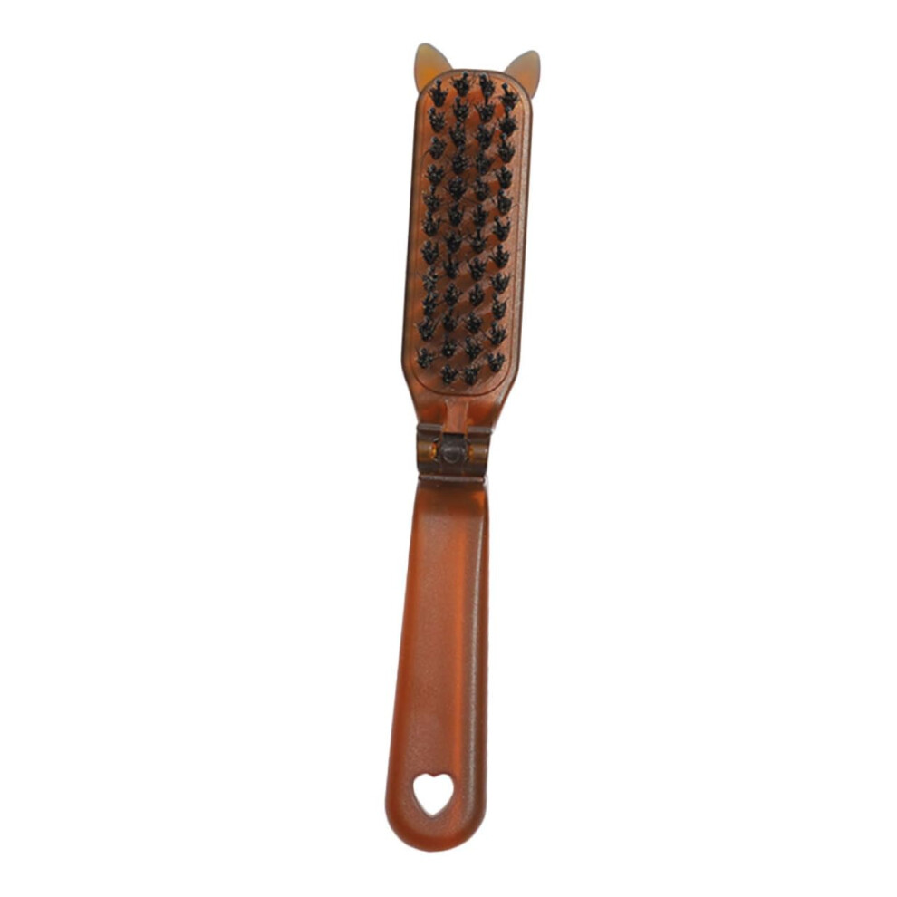 Travel Hair Brush with Foldable Design for Curly Hair, Compact Detangling Comb for All Hair Types