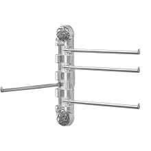 Handdoekrek met zuignappen voor de badkamer, draaibaar, met meerdere poten, zonder gaten te hoeven boren, ophangrek voor de badkamer, handdoekstang