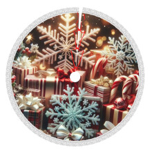 Vrolijk Kerstmis Kerstboomrok 76 cm, Winterse Feestboommat, Kerstboomrok voor Rustieke Kerstversiering
