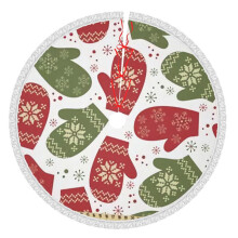 Fröhliche Weihnachten! Weihnachtsbaumdecke, 122 cm (48 Zoll), Winterliche Weihnachtsbaummatte, Weihnachtsbaumdecke für rustikale