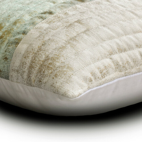Μαξιλαροθήκη Custom, 12"x12" Μπλε & Λευκά Βελούδινα Καπιτονέ Καλύμματα, Ριγέ Μαξιλάρια 1