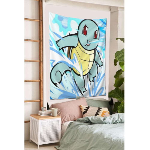 Squirtle Tapestry Μεγάλο Banner Κρεμαστό Τοίχο Ταπισερί Αισθητική Αφίσα Καλλιτεχνικό Φόντο 2