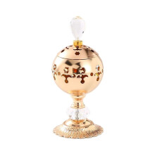 Bruciatore di incenso arabo decorativo in metallo Bakhoor Mabkhara, portacandele