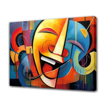 Abstraktes Kunstwerk „Fröhliches Kind“ auf Leinwand, Poster, Schlafzimmerdekoration, Sportlandschaft, Bürodekoration, Geschenk, gerahmt, 8 x 12