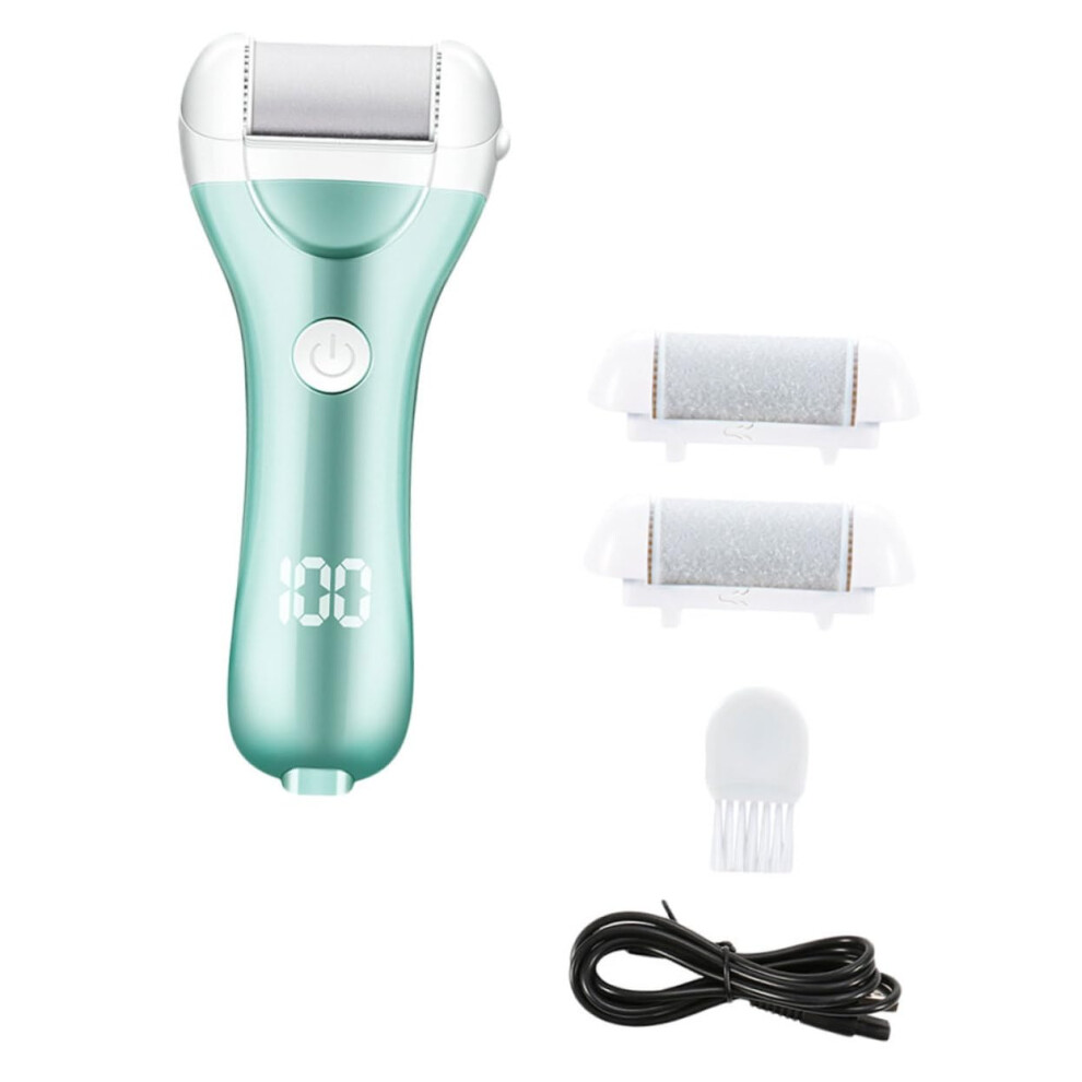 Electric Foot File Callus Remover USB Rechargeable Pedicure Tool with Replaceable Roller Head