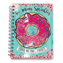 Carnet de notes en forme de beignet avec trop de vermicelles