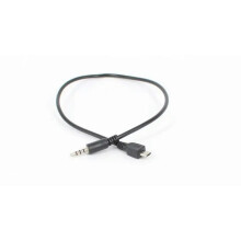 FOR3,5 mm stereostekker mannelijk naar micro-USB 5-pins mannelijke adapter converter audiokabel zwart 40 cm