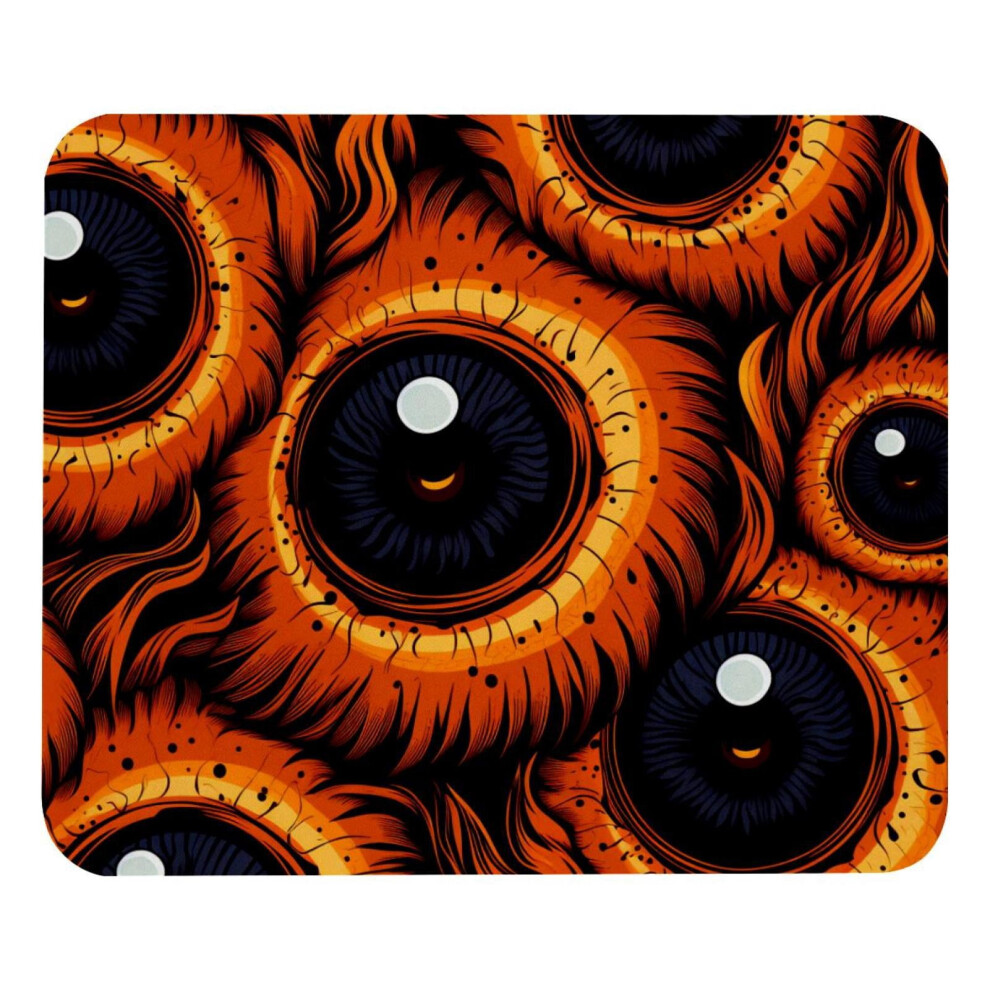 Halloween Eyeball & Mouse Pad 8.3''X9.8'', Non-Slip Rubber Base, Compatible With Laptop, Writing, Gaming, School, Office, Home 9448196865040
