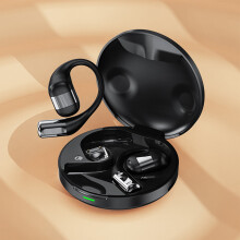 Txmfgh Draadloze oordopjes met ruisonderdrukking en Bluetooth 5.3, lage latentie, comfortabele pasvorm, hoogwaardig geluid, beige en zwart