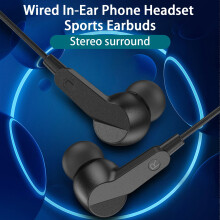 SUSUchens bedrade oordopjes met 14 mm hoorn, waterdicht stereogeluid en microfoon, compatibel met universele PVC-telefoons voor gaming en muziek.