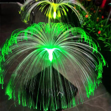Luminárias solares de fibra óptica para jardim, decoração com 4 cores, luminária solar de estaca para exterior, ideal para pátio e quintal