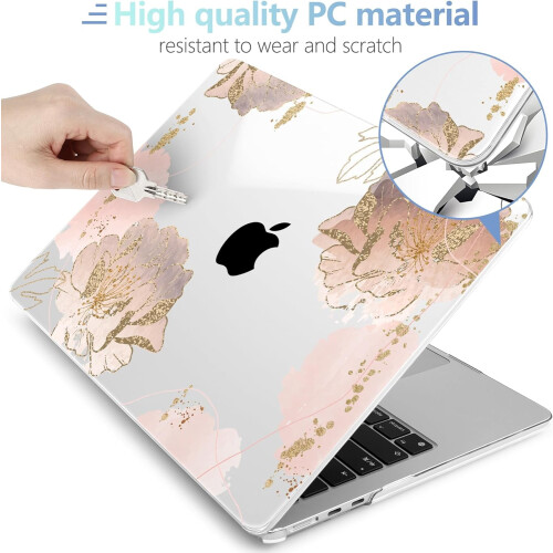 Capa rígida transparente para MacBook Air de 13,6 polegadas (modelos 2024 e 2022), compatível com os modelos A3113A2681 e M3M2. 2