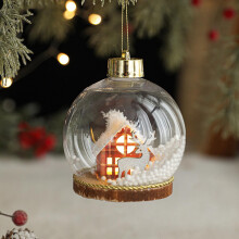 Christmas Clear Ornament Ball, Fillable DIY Craft Baubles 3.15" for Tree, Holiday Party Decor, Compatible with Stuffed Fillings