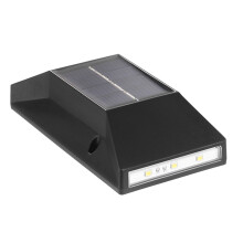 Solacol Applique da parete nere, set da 2, luce solare da parete con movimento verso l'alto e verso il basso, IP65, lampada da esterno a luce solare,