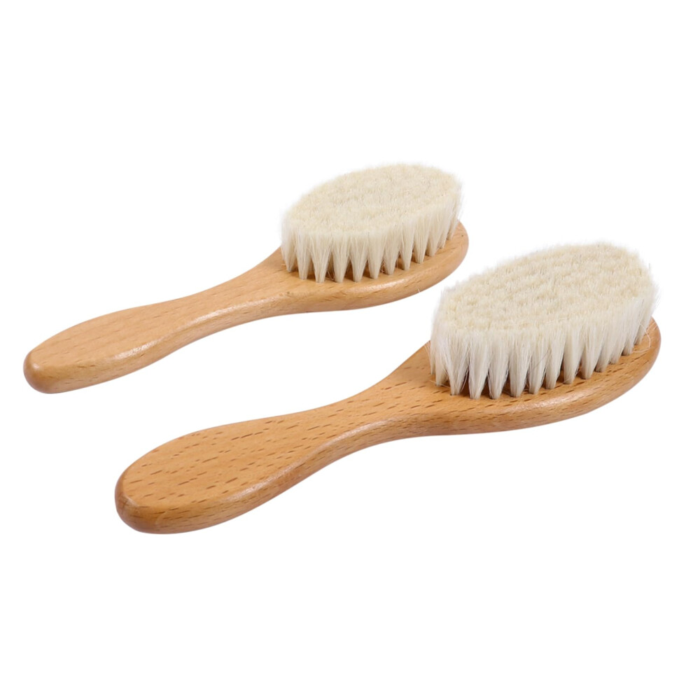 Barber Neck Duster and Beard Styling Brush Set with Wooden Handle for Salon and Home Grooming
