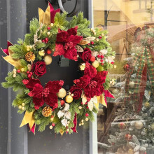 Avtoify Decorațiuni pentru bradul de Crăciun, 2025 Nou, vânzare fierbinte, simulare, coroană de flori, coroană de flori de Crăciun