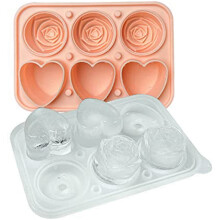 Roses isbitform, hjerteformet isbitbrett, silikonisform, isballmaskin for whiskycocktails, rosa