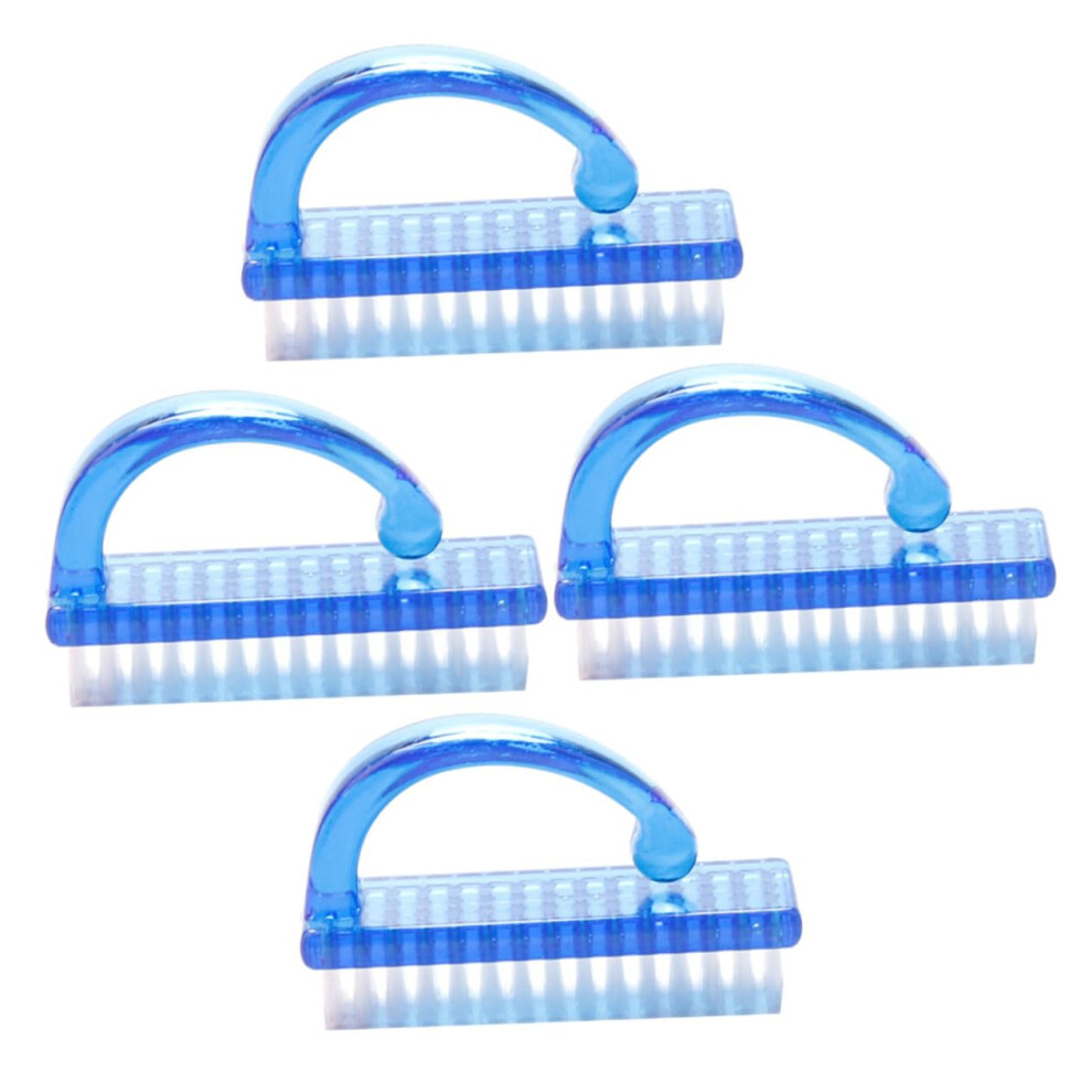 4pcs Nail Scrub Brush with Ergonomic Comfort Grip Soft Bristles for Gentle Manicure Cleaning