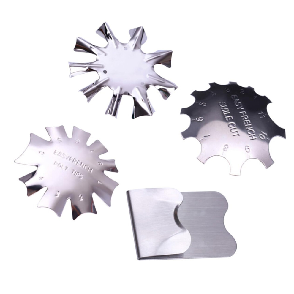 Silver 4Pcs Nail Art Stamping Plates Reusable Stainless Steel Stencil Templates For Manicure