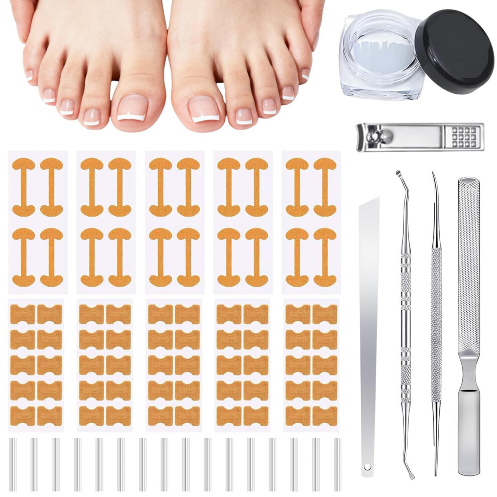 Professional Ingrown Toenail Tool Set with Stainless Steel Clippers, File and Lifter for Pedicure Care