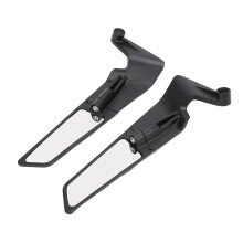 Paar schwarze 8–10 mm ABS+Glas drehbare Spiegel