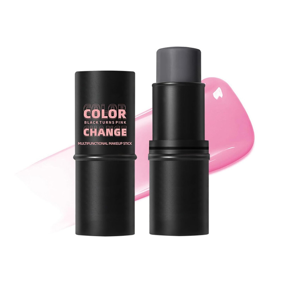 Black/Cream 2 Pack Blush Stick, Color Changing Multiuse For Cheeks And Lips, Buildable Dewy Finish