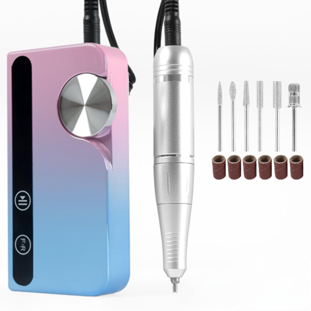 Electric Nail Drill 45000 RPM Professional Nail File, Rechargeable Gradient Color Kit for Manicure Pedicure